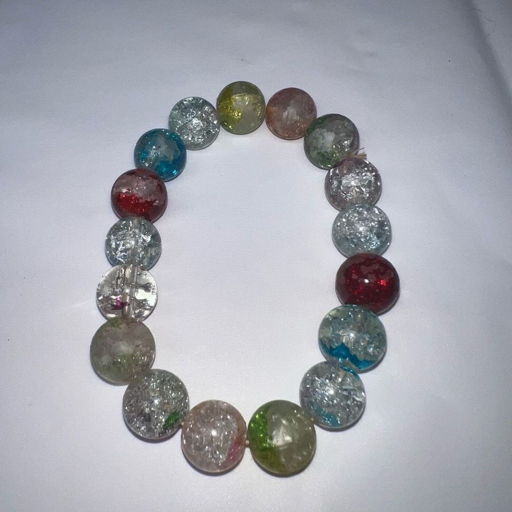 Baked Cracked Marble Stretch Bracelet